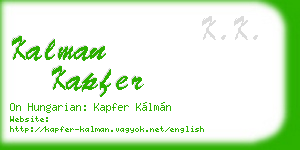 kalman kapfer business card